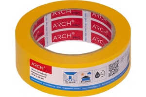 ARCH PRO Малярная лента желтая Четкий край 50 м*38 мм (30 дней)